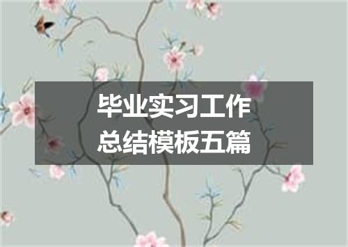 毕业实习工作总结模板五篇