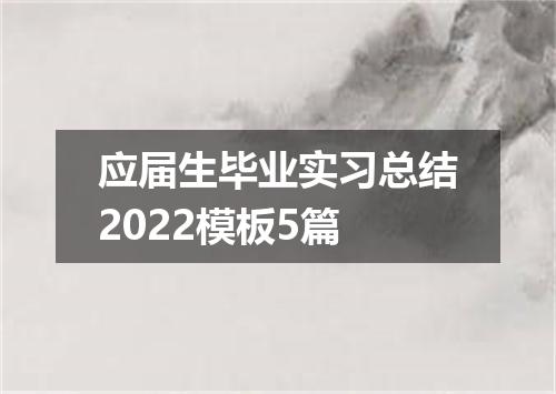 应届生毕业实习总结2022模板5篇