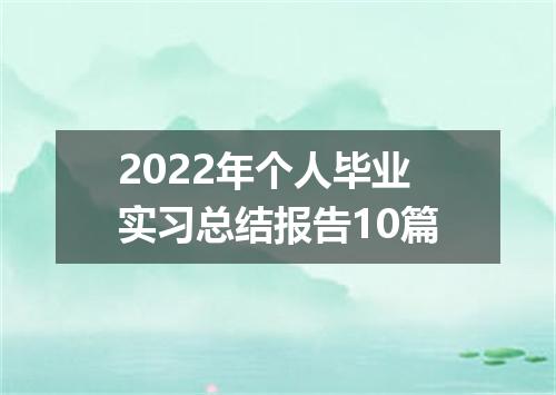 2022年个人毕业实习总结报告10篇