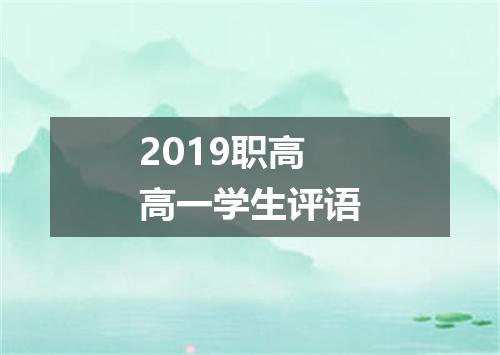 2019职高高一学生评语
