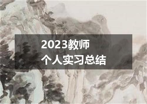 2023教师个人实习总结