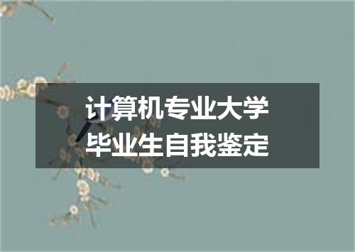 计算机专业大学毕业生自我鉴定