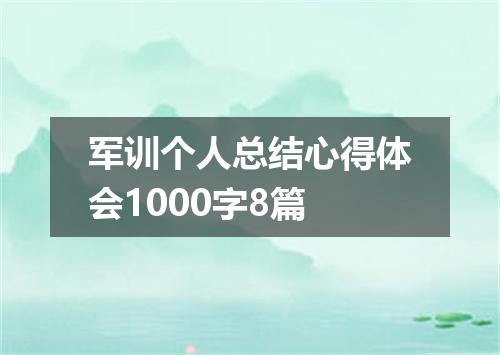 军训个人总结心得体会1000字8篇