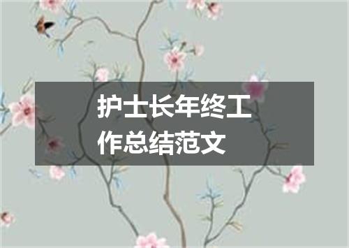 护士长年终工作总结范文