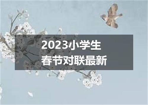 2023小学生春节对联最新