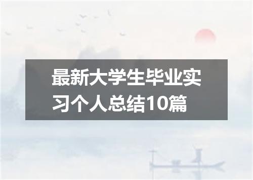 最新大学生毕业实习个人总结10篇