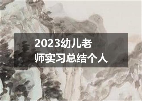 2023幼儿老师实习总结个人