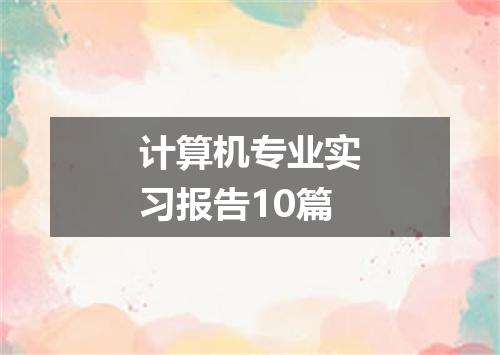 计算机专业实习报告10篇