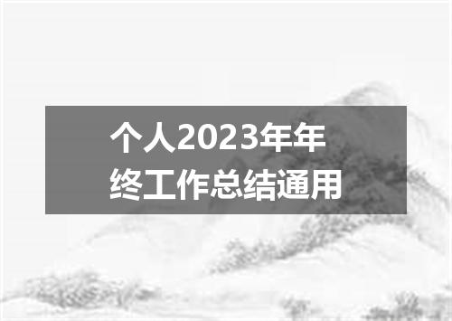 个人2023年年终工作总结通用