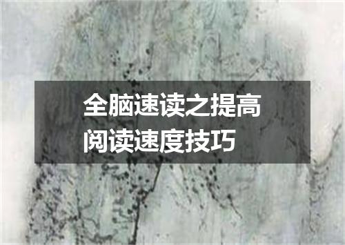 全脑速读之提高阅读速度技巧