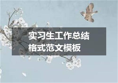实习生工作总结格式范文模板