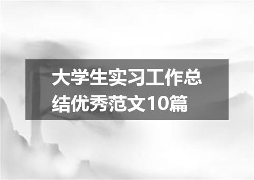 大学生实习工作总结优秀范文10篇