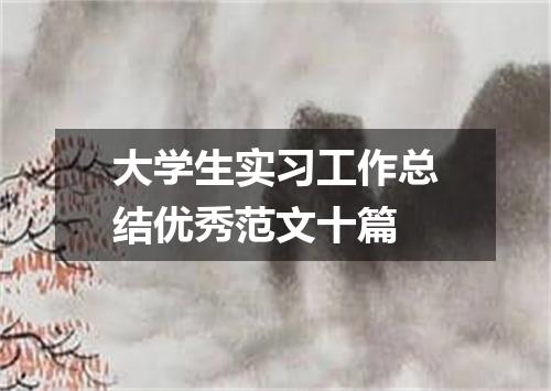 大学生实习工作总结优秀范文十篇