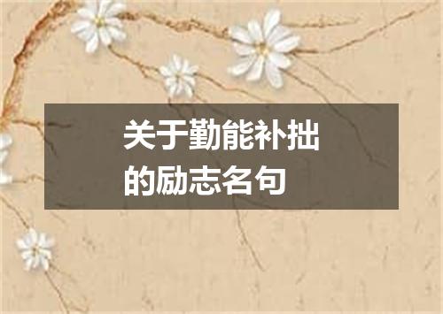 关于勤能补拙的励志名句