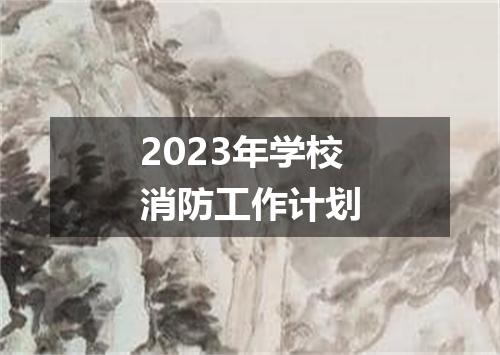 2023年学校消防工作计划