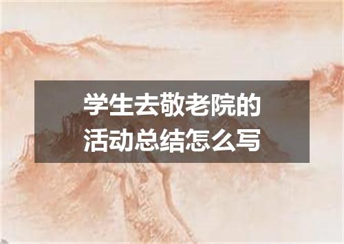 学生去敬老院的活动总结怎么写