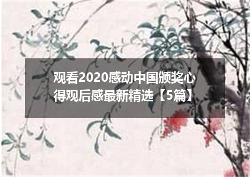 观看2020感动中国颁奖心得观后感最新精选【5篇】