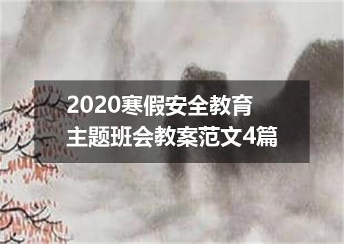 2020寒假安全教育主题班会教案范文4篇