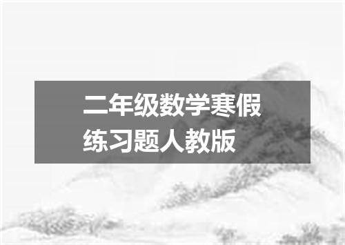 二年级数学寒假练习题人教版