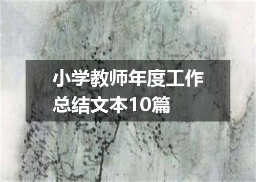 小学教师年度工作总结文本10篇