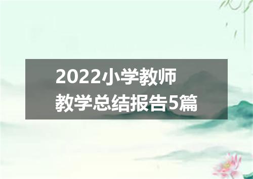 2022小学教师教学总结报告5篇