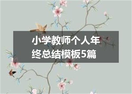小学教师个人年终总结模板5篇
