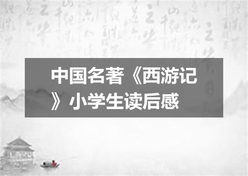 中国名著《西游记》小学生读后感