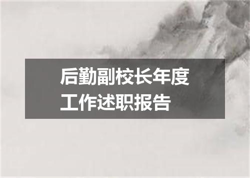 后勤副校长年度工作述职报告