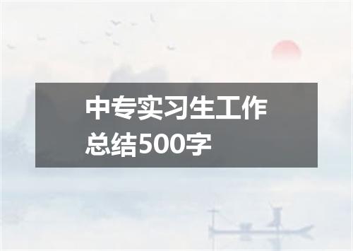 中专实习生工作总结500字