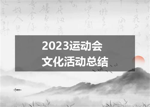 2023运动会文化活动总结