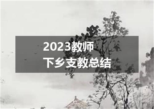 2023教师下乡支教总结