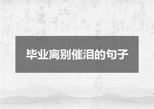 毕业离别催泪的句子