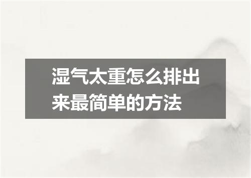 湿气太重怎么排出来最简单的方法