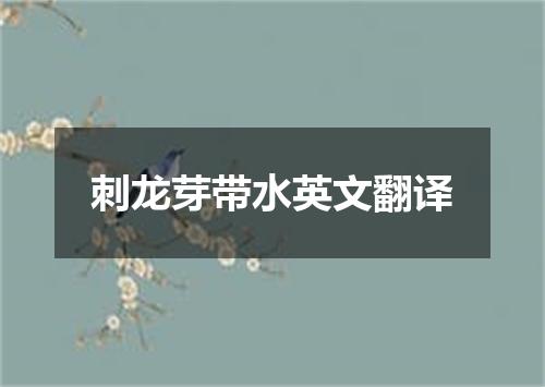 刺龙芽带水英文翻译