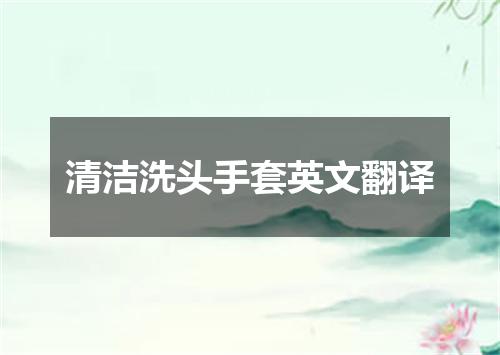 清洁洗头手套英文翻译
