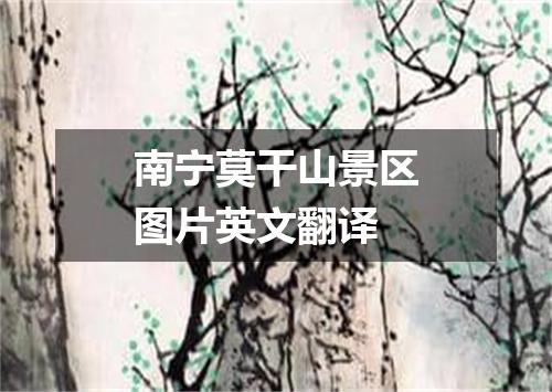 南宁莫干山景区图片英文翻译