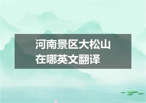 河南景区大松山在哪英文翻译