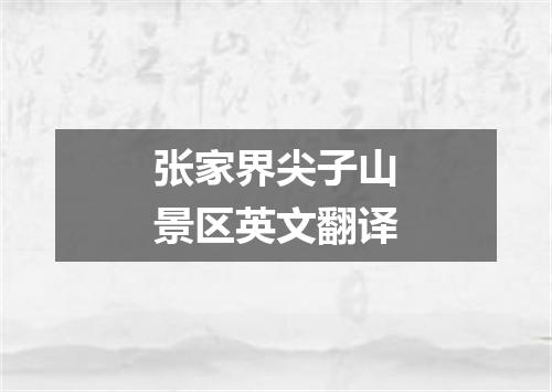 张家界尖子山景区英文翻译