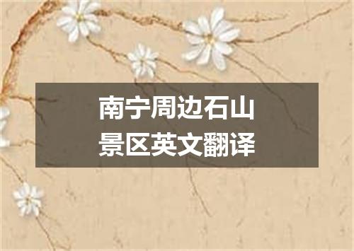 南宁周边石山景区英文翻译