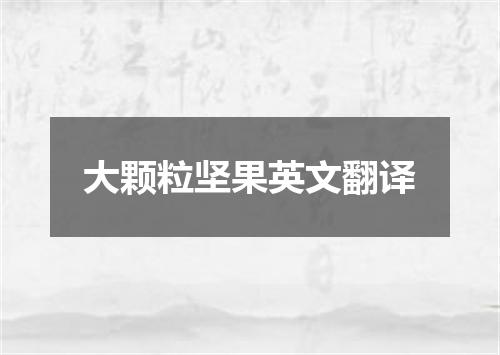 大颗粒坚果英文翻译