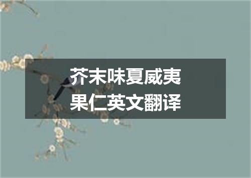芥末味夏威夷果仁英文翻译