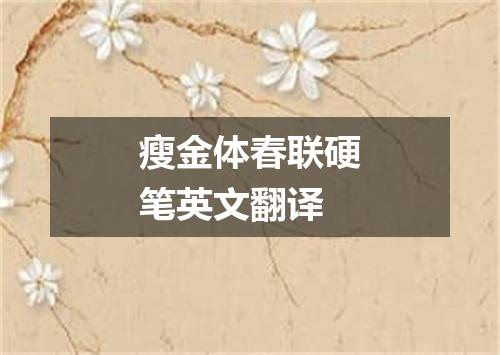 瘦金体春联硬笔英文翻译