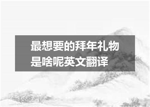 最想要的拜年礼物是啥呢英文翻译