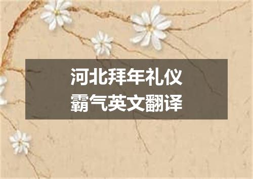 河北拜年礼仪霸气英文翻译