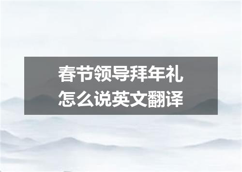 春节领导拜年礼怎么说英文翻译