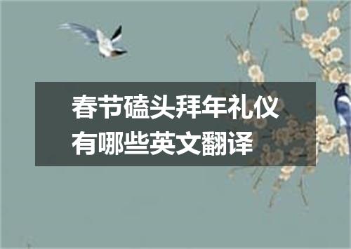 春节磕头拜年礼仪有哪些英文翻译