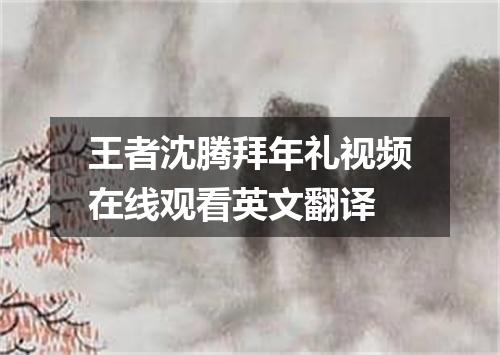 王者沈腾拜年礼视频在线观看英文翻译