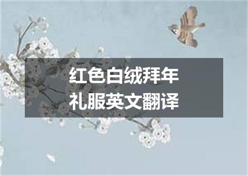 红色白绒拜年礼服英文翻译