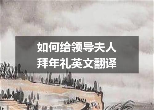 如何给领导夫人拜年礼英文翻译