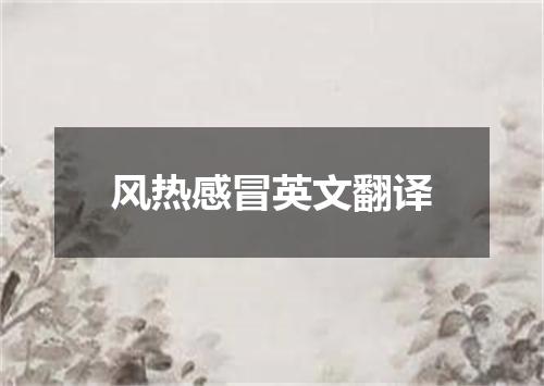 风热感冒英文翻译